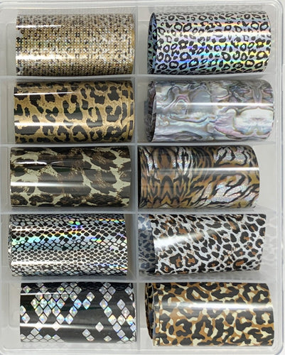 10 pc Into the Wild  Animal Prints Foil Transfer Se