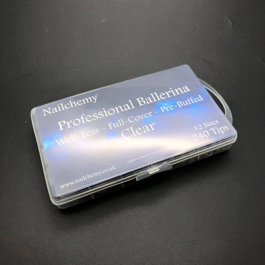 Professional Nail Tips - Full Cover - Ballerina - Clear - 240 Tips