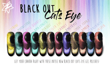 Load image into Gallery viewer, BLACK OUT CATS EYE GEL POLISH - 12 PC FULL SET