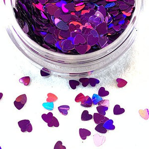 Holographic Fuchsia Hearts Glitter Mix
