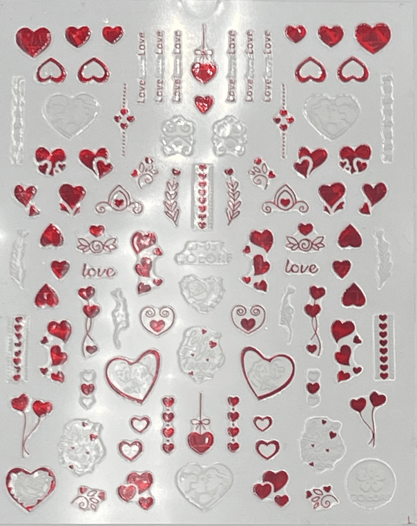 Pasties - Holo Red Hearts Decals