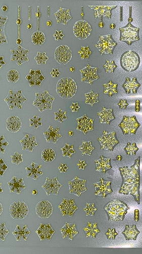 Deb’s Decals - Gold Holo Snowflakes