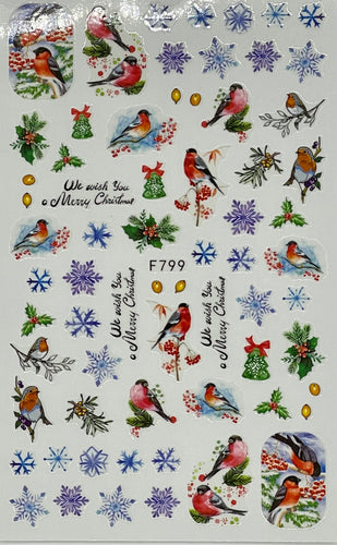 Deb’s Decals - F799 - Snow,  Birds & Christmas