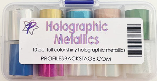 10pc Holographic Metallics Transfer Foil Set